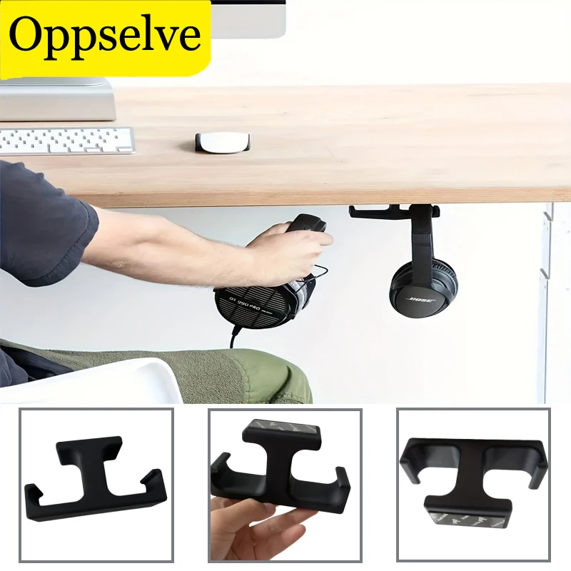 Sticking Earphone Bracket Dual Arm Design Versatile Headphone Hanger For Office And Gaming Headsets Plastic Headset Display Rack