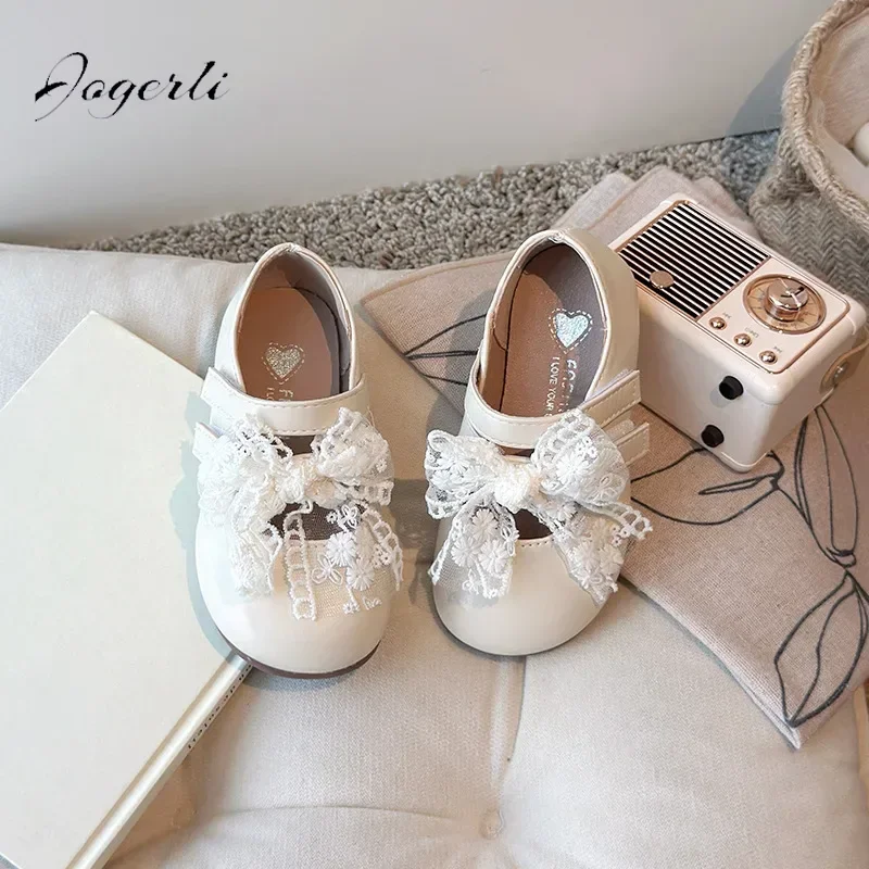 

Girls Flats Shoes Spring Summer New Cute Sweet Children's Princess Shoes Lace Bow Student Flats Loafer