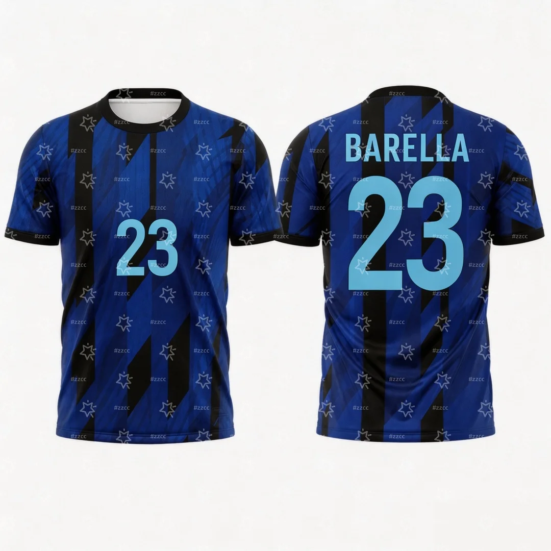 26-27 Italienisches Match-Trikot Federico Dimarco, Lautaro Martínez Fußballtrikot Sommer-Sportbekleidung Herren T-Shirt Kinderbekleidung ﻿ – Detail 5