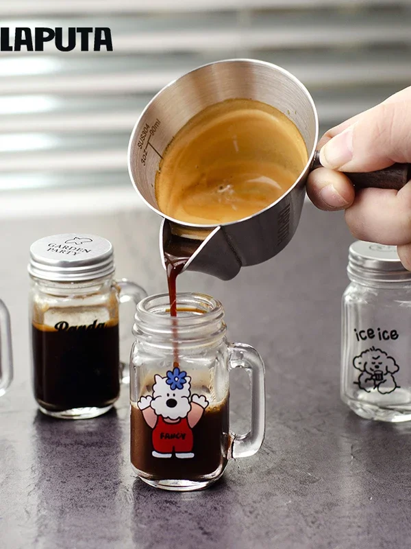 LAPUTA Stainless Steel Coffee Oil Filter Cup Italian Espresso Super Extraction Cup Floral Filter Oil Extraction Tool