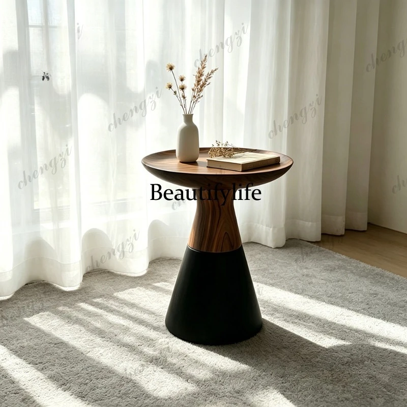 

North American black walnut edge, a few Italian minimalist living room, sofa corner, a few wabi-sabi conical small coffee table