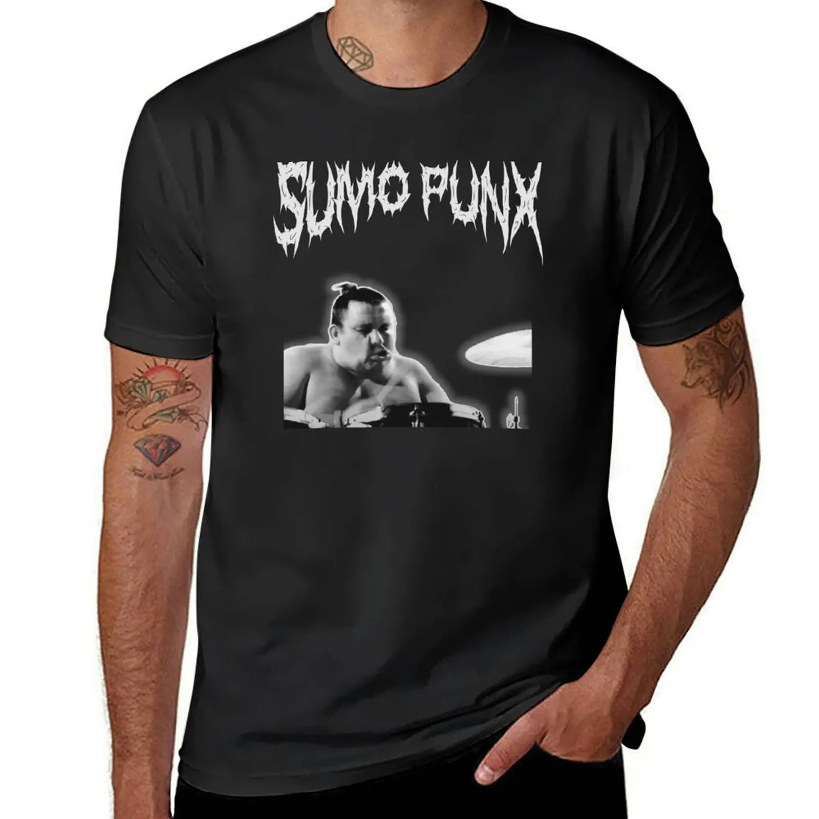 SUMO PUNX with Gagamaru on Drums T-Shirt boys whites cute tops mens plain t shirts