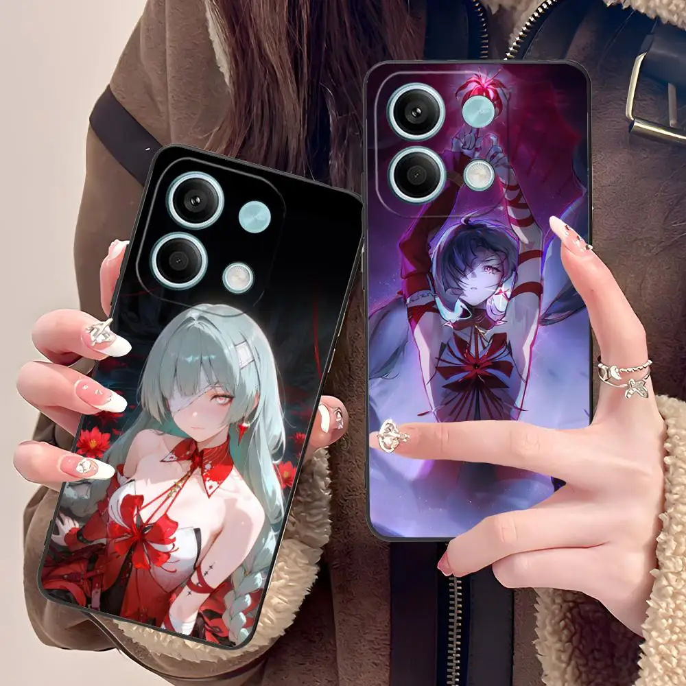 워더링 웨이브 프로로바 폰 케이스 (POCO F6 F5 F4 F3 F2 Pro GT C40용) 컬러 프린팅 보호 커버 고급 커버 스마트폰