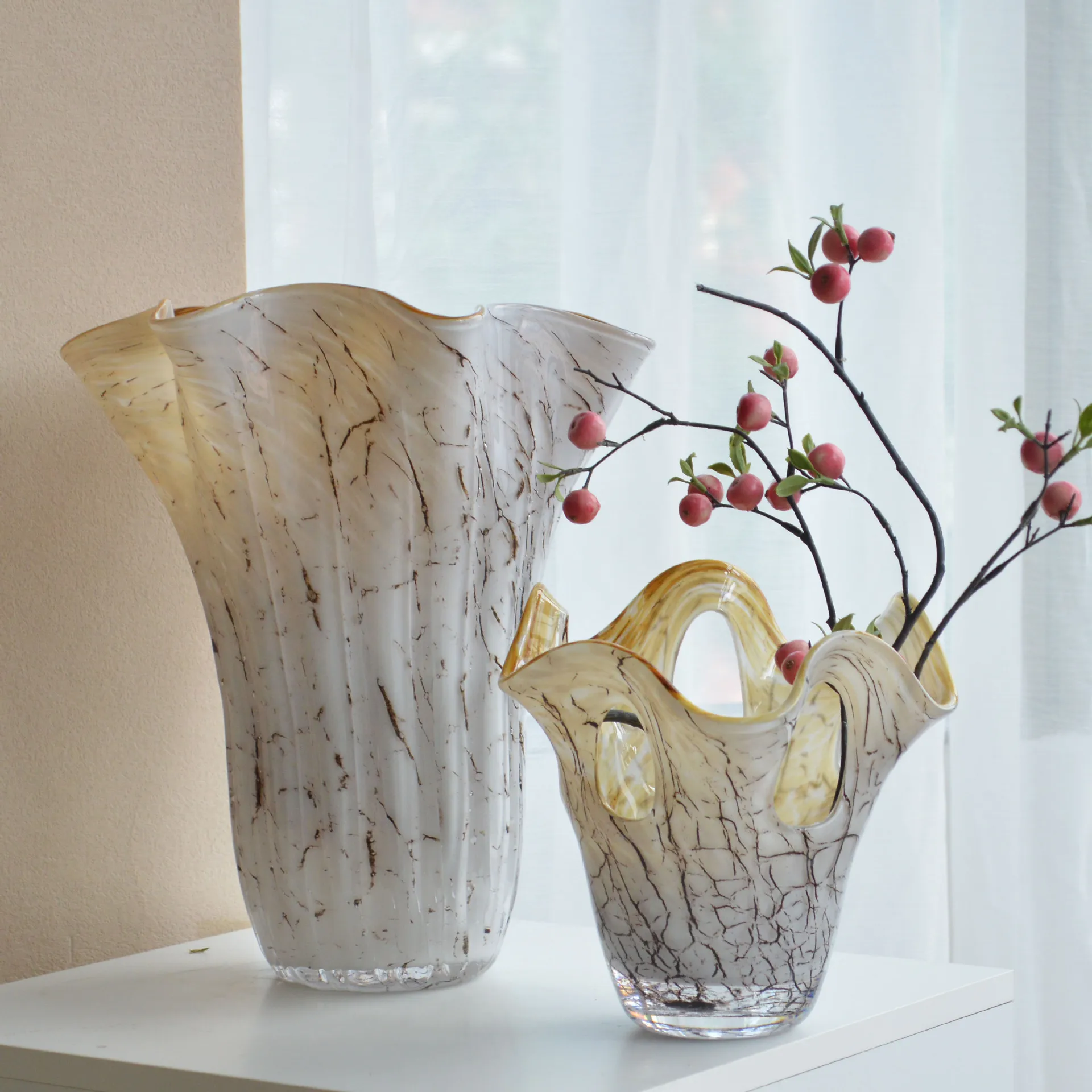 PYH New Chinese Simulation Flower Art Hotel Coffee Table Entrance False Flower Shaping Soft Decoration Ornament