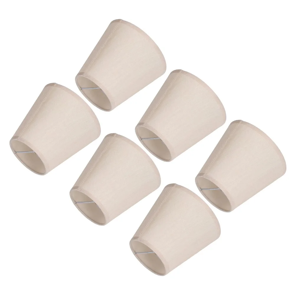 

6PCS Modern Fabric Lampshade Clip On Design 5.1 inch Height Chandelier Lamp Shades Lamp Cover Floor Lamp