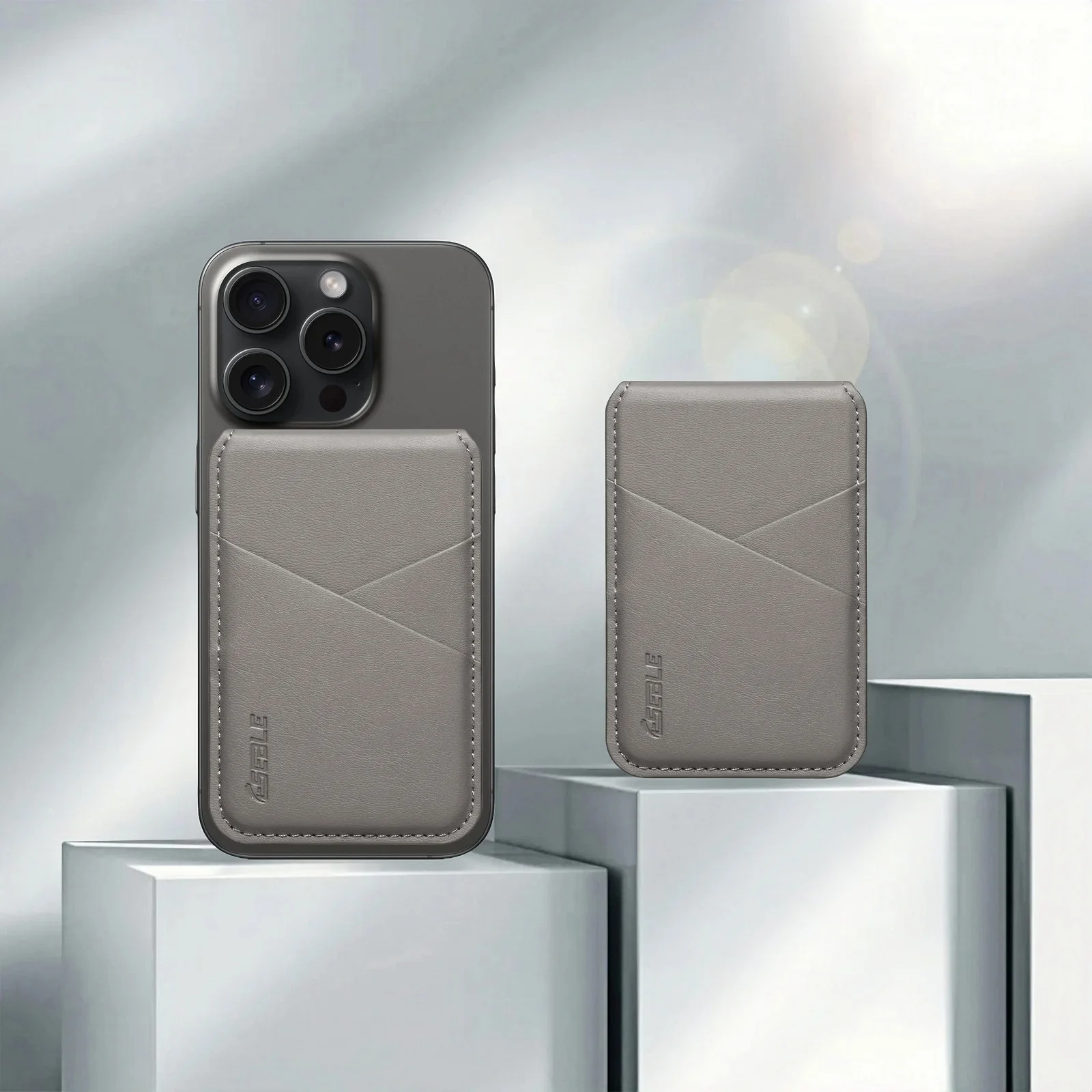 Odpinany skórzany portfel z magnetycznym uchwytem na telefon kompatybilny z MagSafe do iPhone'a 17 Air 16 15 14 Plus 13 12 Pro Max, funkcja podstawki, etui na karty bankowe i identyfikacyjne.