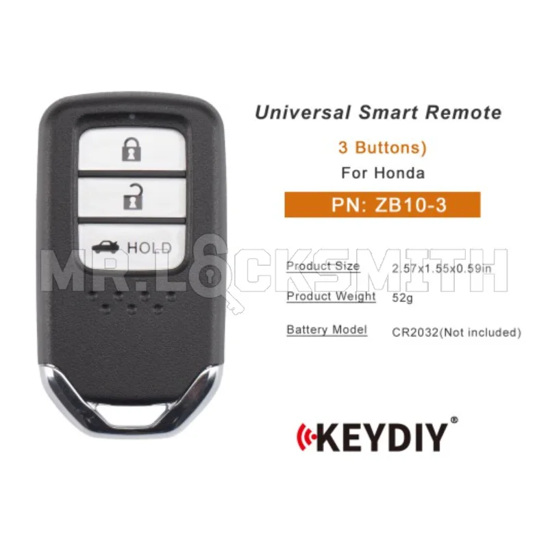MRLOCKSMITH KEYDIY KD ZB10-3 Universal Smart Key for Honda Type Keyless Entry & Start Systems