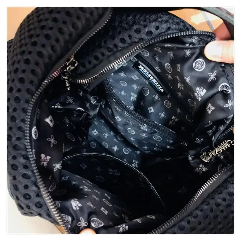 Fashion Promotion crossbody Women Bag Personality Mesh Large Capacity Rivet Top-handle Tote Cowhide Travel Designr Shoulder Bag