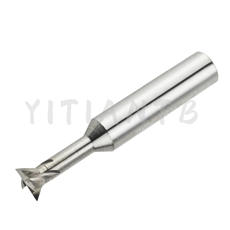 YT-cortador de fresado de cola de milano de carburo, herramienta CNC de mecanizado de acero de tungsteno para Molino de extremo de Metal, 45, 60, 75 grados, 6mm, 8mm, 10mm, 12mm