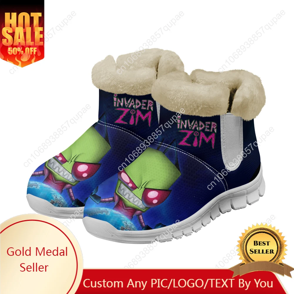 

Zim Anime Snow Boots Men Women Invader Teenager Keep Warm Shoes Casual Snow Shoe Plush Soft High Quality Couple Custom Shoes