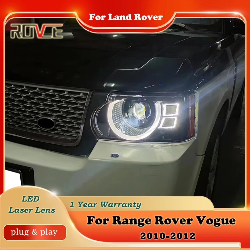 ROVCE HEADLIGHT For Land Rover Range Rover Vogue 2010 2011 2012 Car LED Lamp Front Headlights Upgrade Defender Style Lights