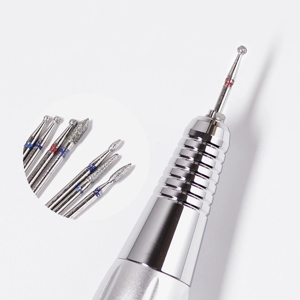 Set di testine diamantate colorate per lucidatura della superficie delle unghie, strumento per la pelle morta, accessori per punte per trapano per unghie