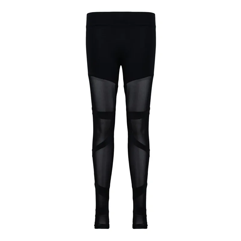 Women High Waist Leggings Sexy Mesh Perspective Hip Slim Sports Casual Pants Fashion Patchwork Women Fitness Pants