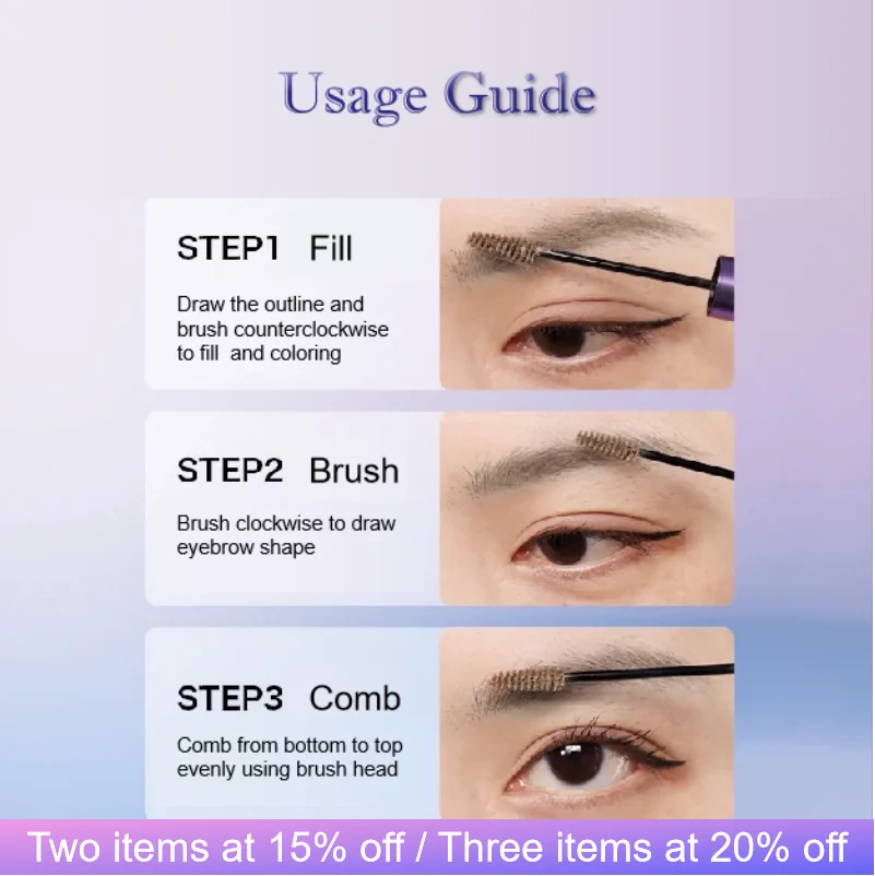 Uhue Eyebrow Mascara Cream with Brush Waterproof Natural Long-lasting Dyeing Eyebrow Tint Gel Makeup Beauty Cosmetics