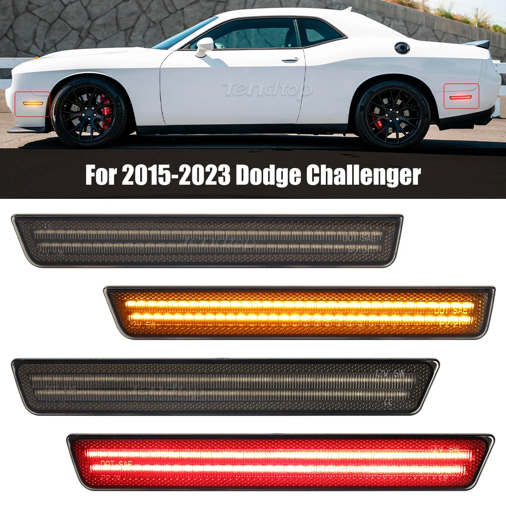 

4 шт., передние и задние боковые маркеры для Dodge Challenger 2015-2023 с двумя рядами