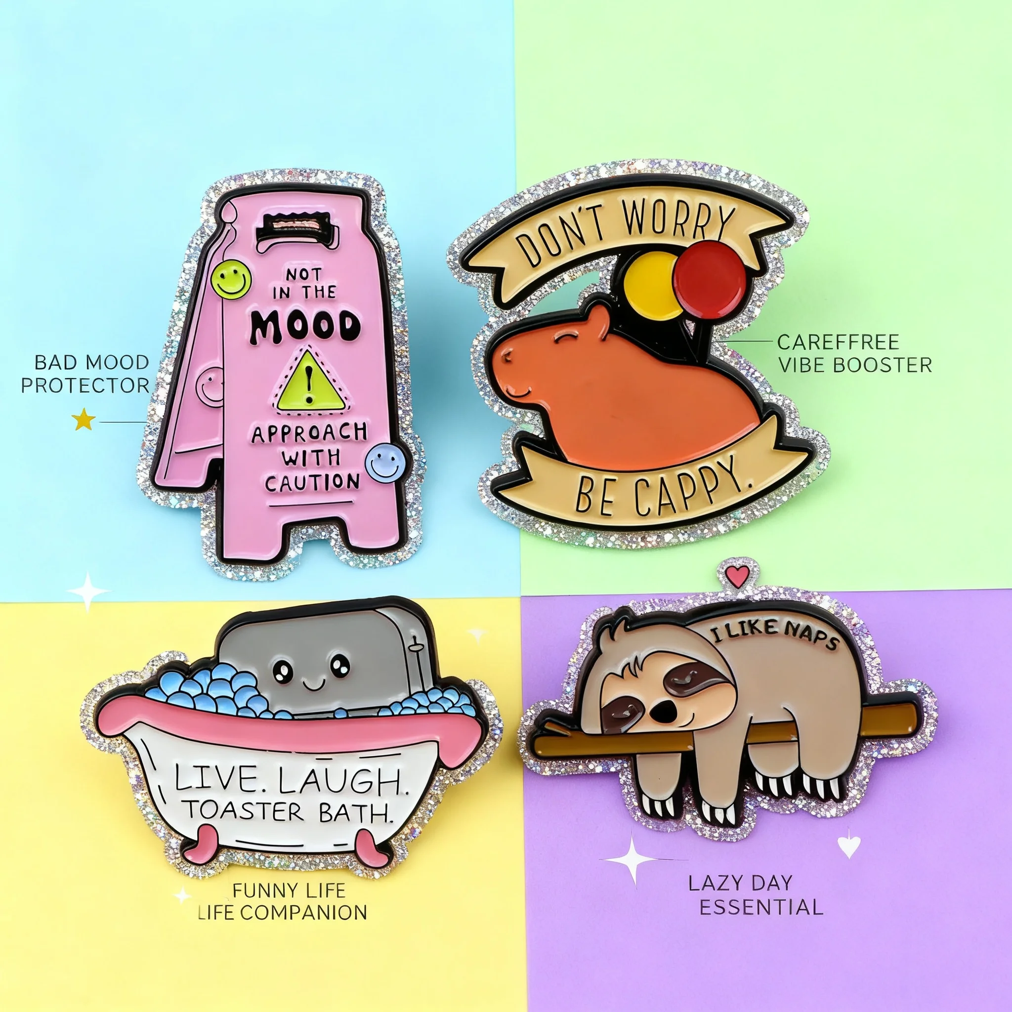 

Fashion Animal Hippo Sloth Brooch Pin Badge for Clothing Backpack Bag Accessories Alloy Hot Selling Decorative Lapel Enamel