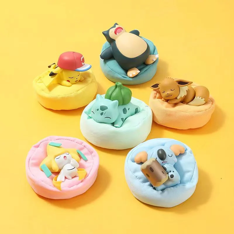 

Pokemon Cartoon Animation Sleeping Sandbag Handmade Doll Model Car Home Ornament Cute Bulbasaur Snorlax Kirby Children's ToyGift