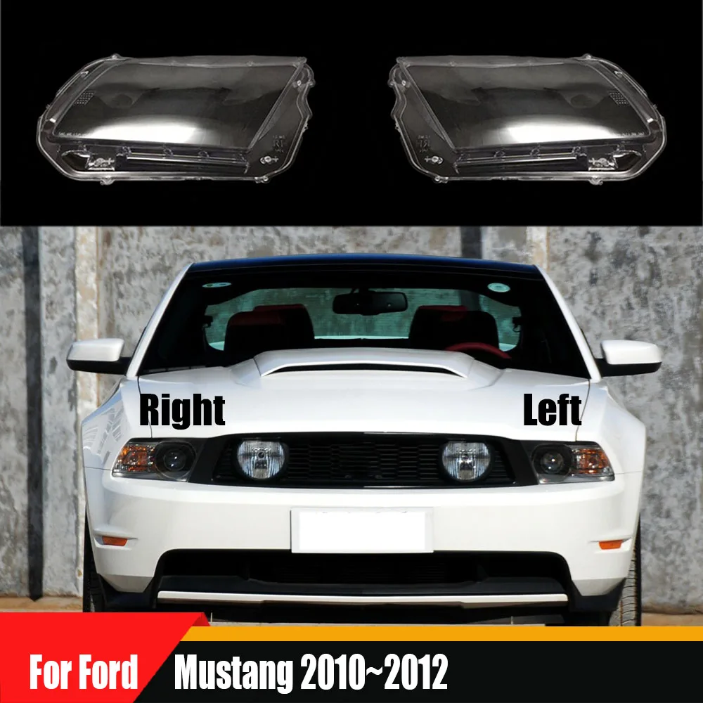 

For Ford Mustang 2010 2011 2012 Front Headlight Cover Transparent Headlamp Lamp Shell Replace Original Lampshade Plexiglass