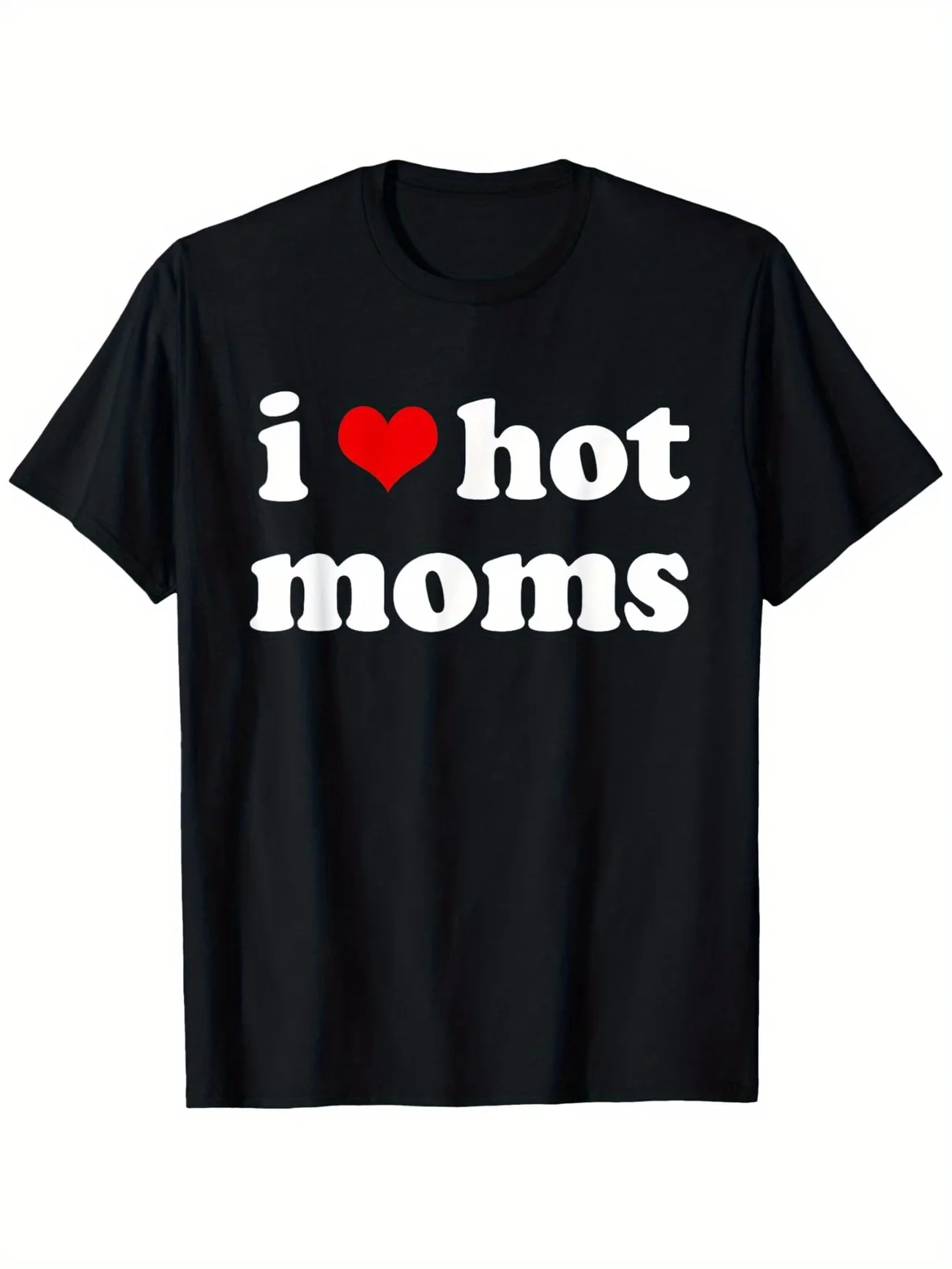 Men's I Heart Hot Moms Mother'S Day T Shirt Tee Cotton Women Summer Oversize Breathable comfortable Streetwear Casual Trendy