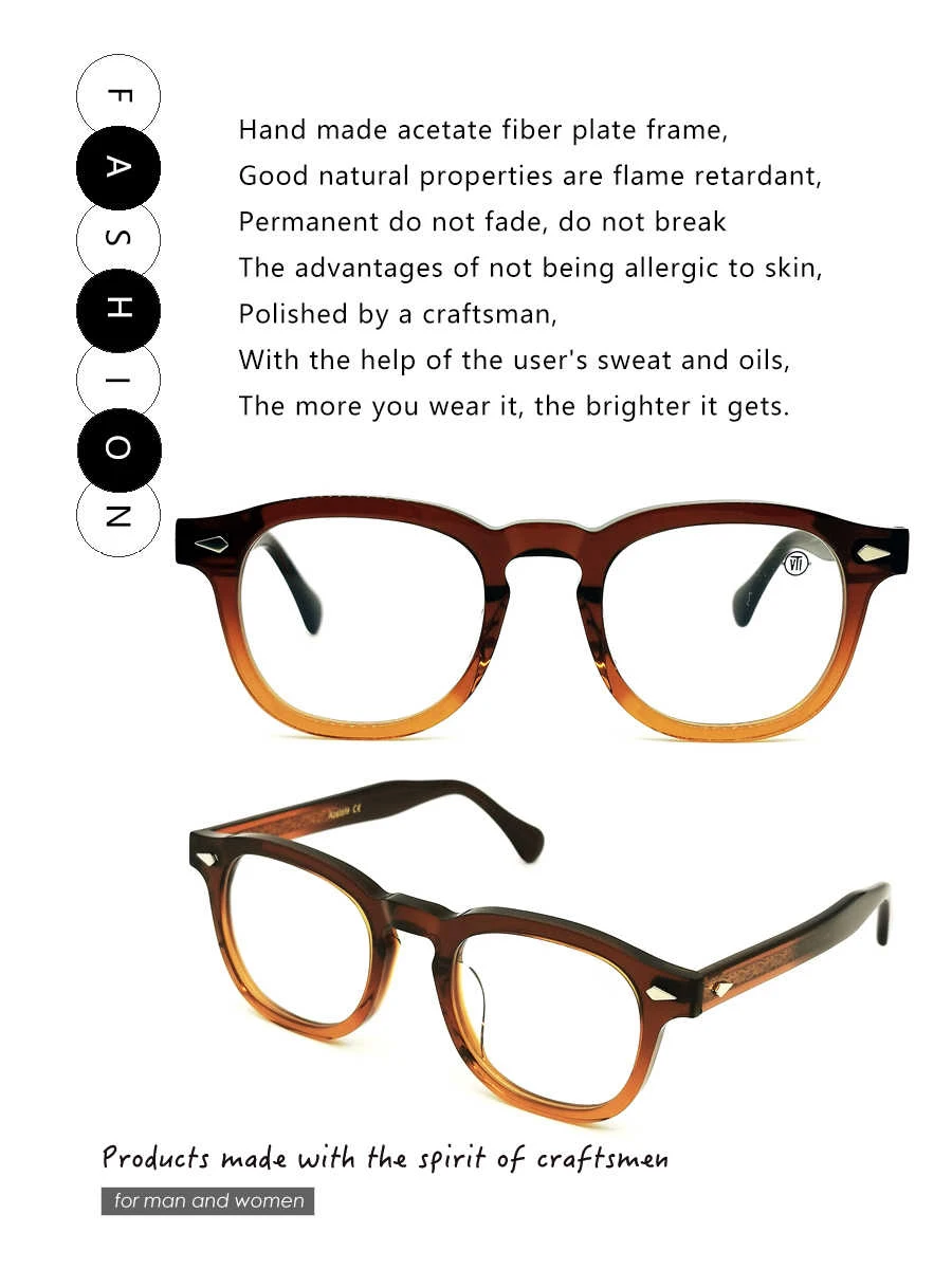 2025 Japanese Handmade Acetate Glasses Frame Men Vintagee Brand Design Fashion Ultralight Eyewear Women Eyewear New