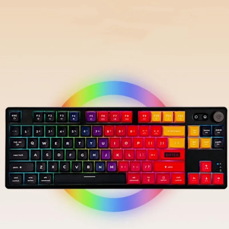 Cidoo Abm084 Mechanical Keyboard 87 Keys RGB Bluetooth Wireless 3 Mode Gamer E-Sports  Backlit TTC Switch For PC Computer Gifts