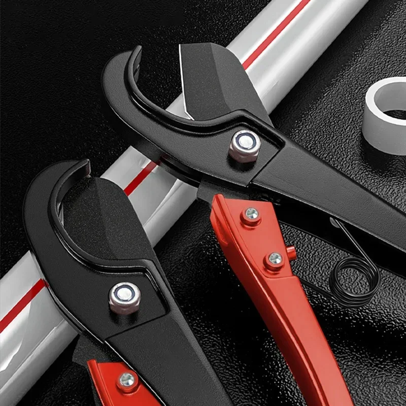 Ratcheting PVC Pipe Cutter Pipe Scissors SK5 Blade Plastic Tube Cutting Tool for PVC PPR PU PP PE PEX Hose Plumber Hand Tool