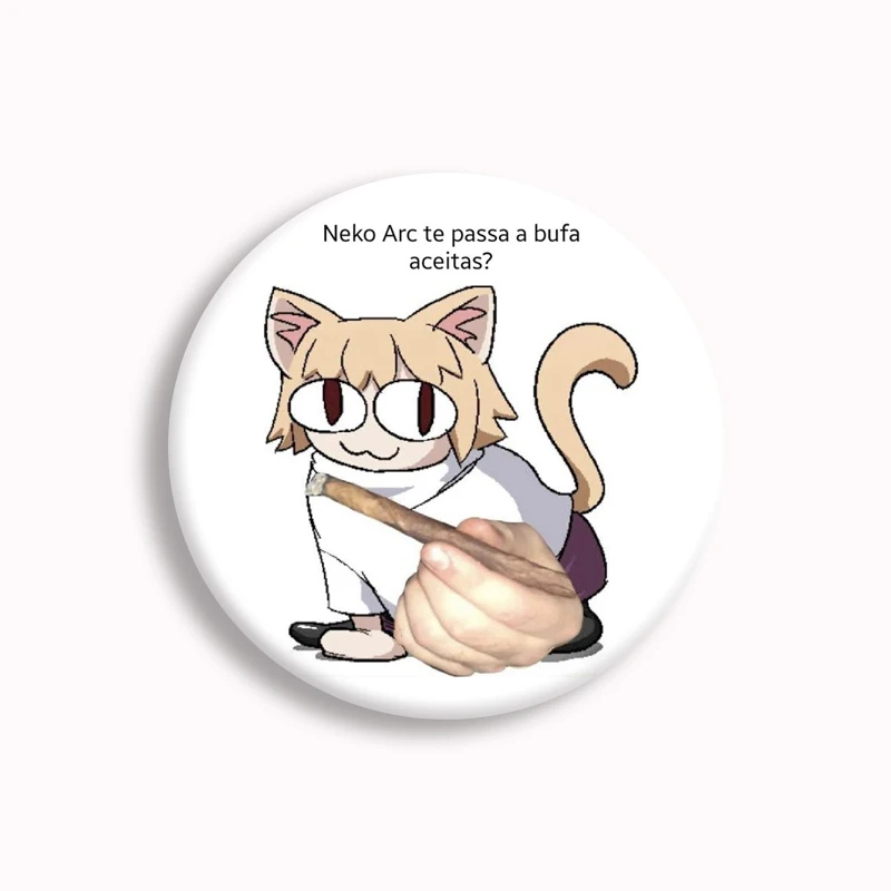 Melty Blood Neco Arc Meme Brooches Badges Funny Cartoon Neco Chaos Pin For Backpag Friends Gift 58mm