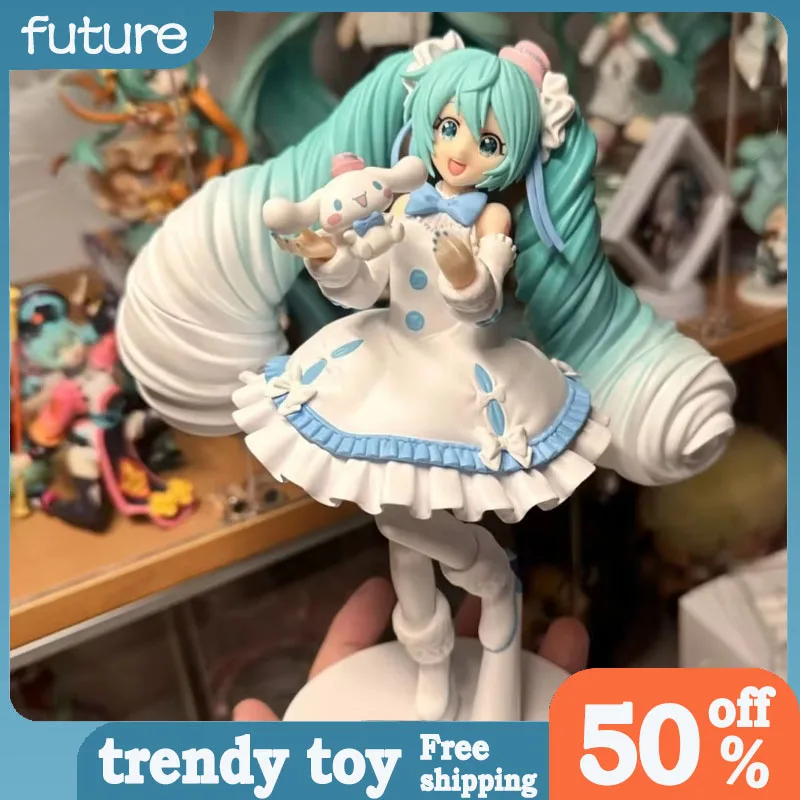 

Original SEGA Hatsune Miku Cinnamoroll Anime Figure Noddle Stopper Toy Action Figure Anime Figure PVC Model Collection Doll Gift