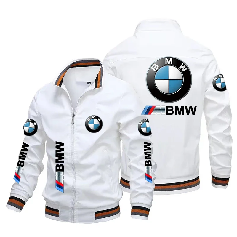 Jaqueta de motocicleta masculina com logotipo impresso BMW, roupas esportivas Windproof extragrande, jaqueta casual de ciclismo, Harajuku, 2024