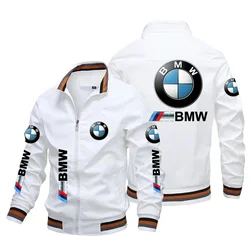 2024 Men's cycling BMW logo printed motorcycle jacket Harajuku windproof jacket casual oversized men's cycling jacket sportswear