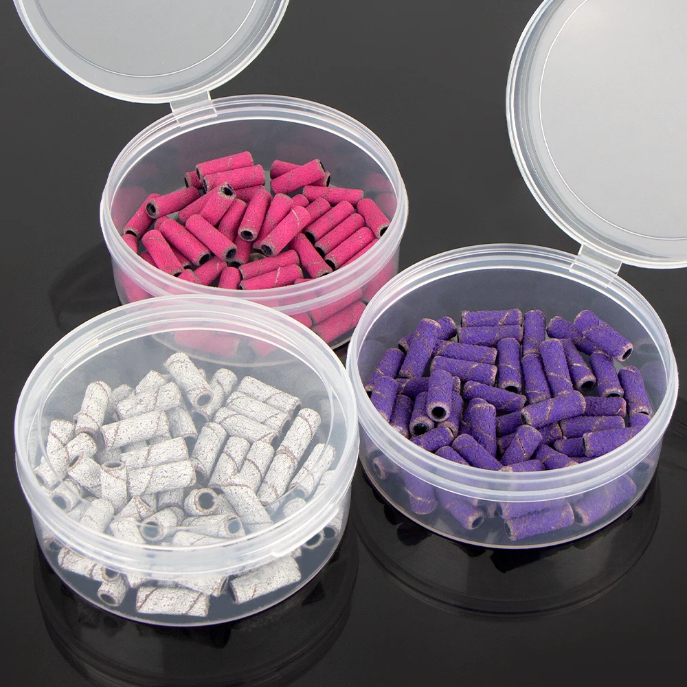 50pcs 3.1mm Mini Sanding Bands Kits With Shaft 3/32" Nail Drill Bits Mandrel Sets Electric Manicure Tool Dead Skin Remover