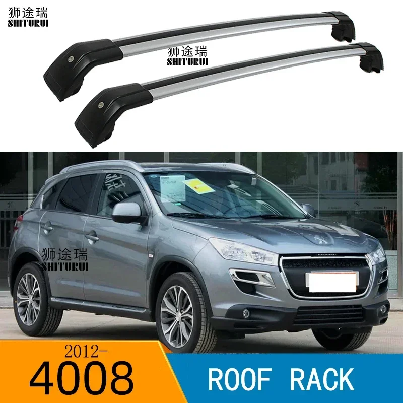 SHITURUI 2Pcs Roof Bars for PEUGEOT 4008 2012-2019  Aluminum Alloy Side Bars Cross Rails Roof Rack Luggage Carrier