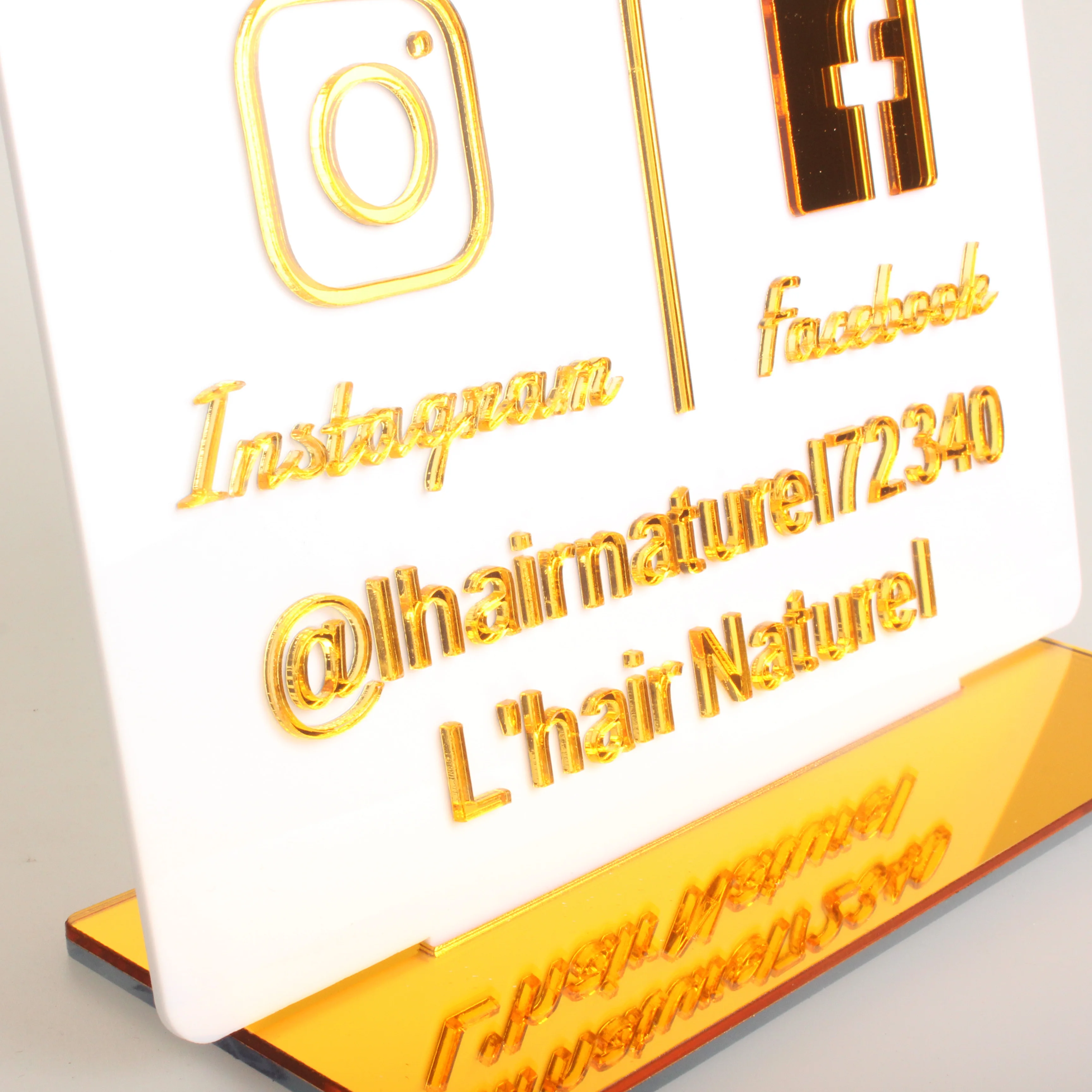 شخصية مخصصة 3D Instagram Facebook Snapchat الجدول تسجيل متجر الشركة شعار اسم المتجر تسجيل مرآة مخصصة الاكريليك #6