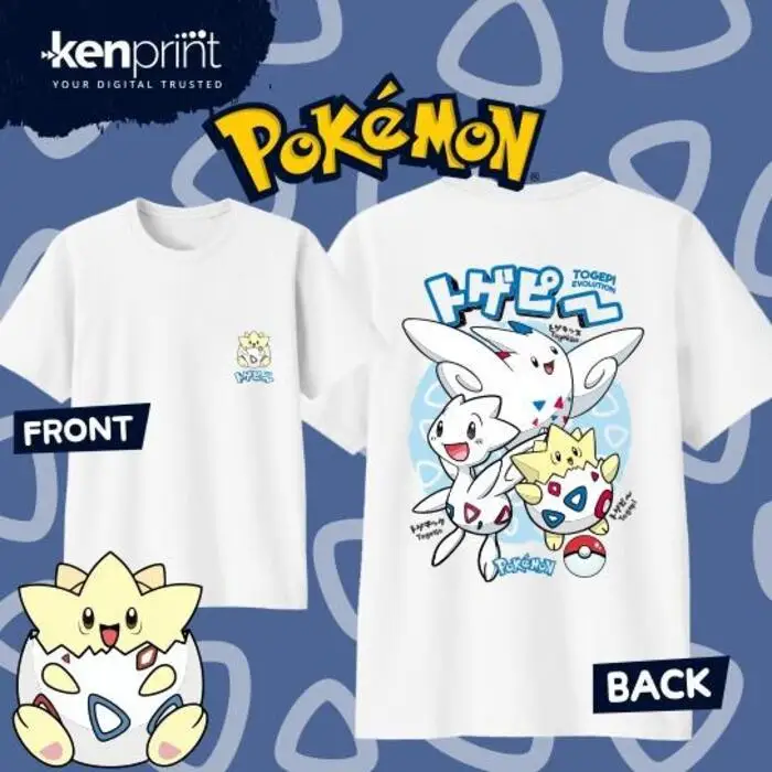 Anime Pokémon Togepi Evolution Printed T-shirt Summer Men's and Women's T-shirt Trendy Loose Casual Y2K Short Sleeve 2026 New