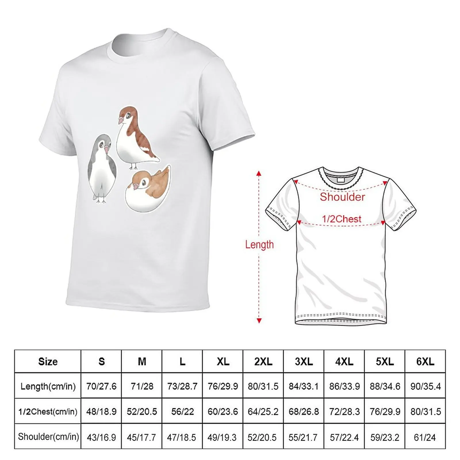Fancy Pigeon Trio T-Shirt tees graphic t shirts T-shirts for men cotton