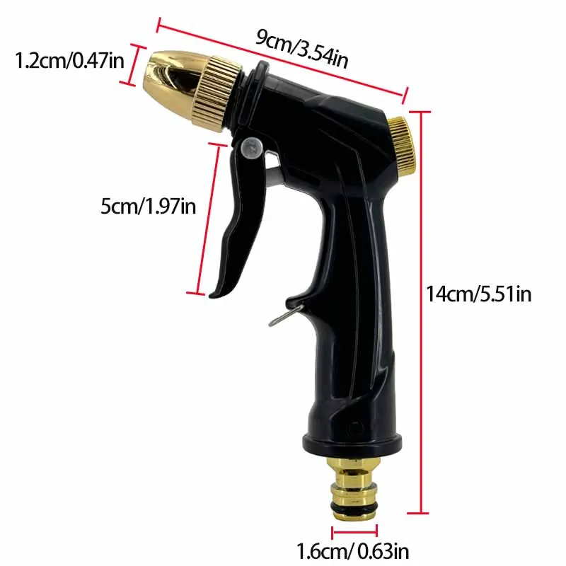 High Pressure Long Pole Car Wash Water Gun, Household Car Wash Tool, Metal Extension Pole, Rubber Coating, Gardening Tool ﻿