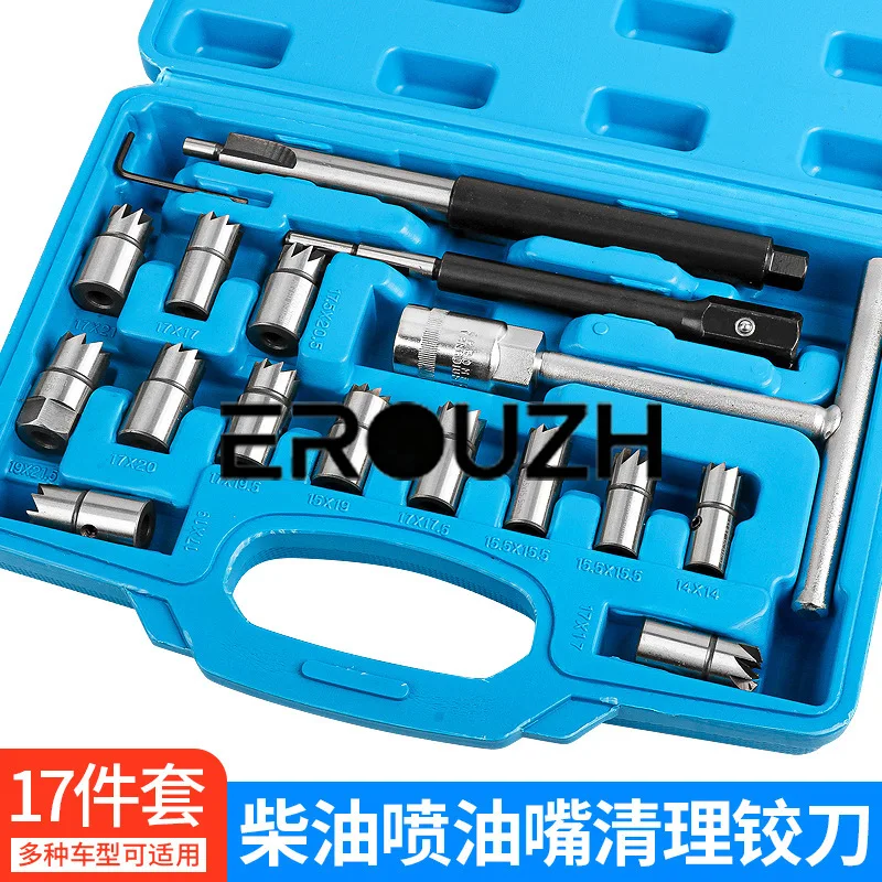 Automobile diesel fuel injector cleaning reamer valve seat cleaning cleaning repair tool fuel injector seat remover set
