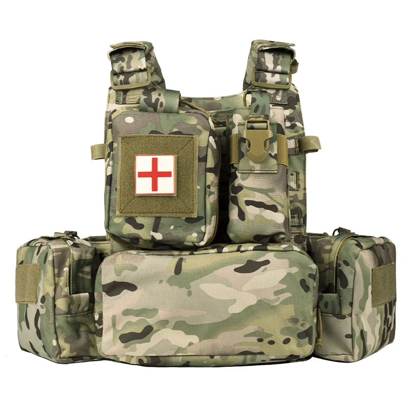 Imagem -02 - Colete Tático Protetor Completo Treinamento de Camuflagem ao ar Livre Real Person Multifunctional Combat Vest cs