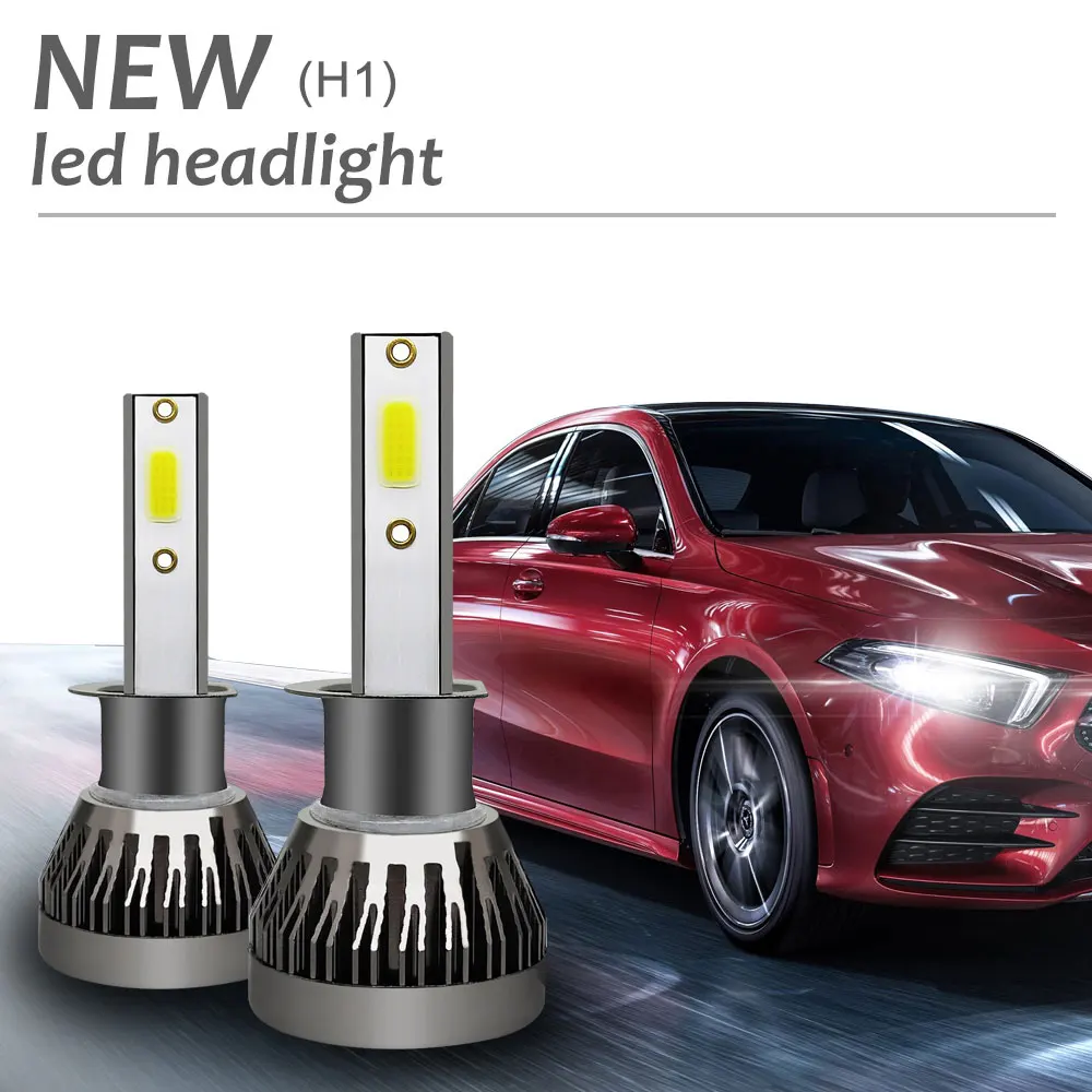 

2pcs/lot Car Headlight Bulbs H1 120W 12000LM 6000K LED Car Headlight Kit Automobile Fog Lamp Hi or Lo Light Bulbs Car Headlights