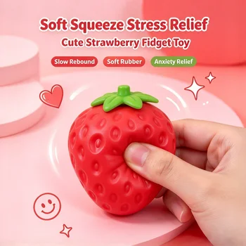 5Pcs Fruit Squeeze Fidget Toy Set Strawberry Pitaya Grape Peanut Color Changing Lemon…