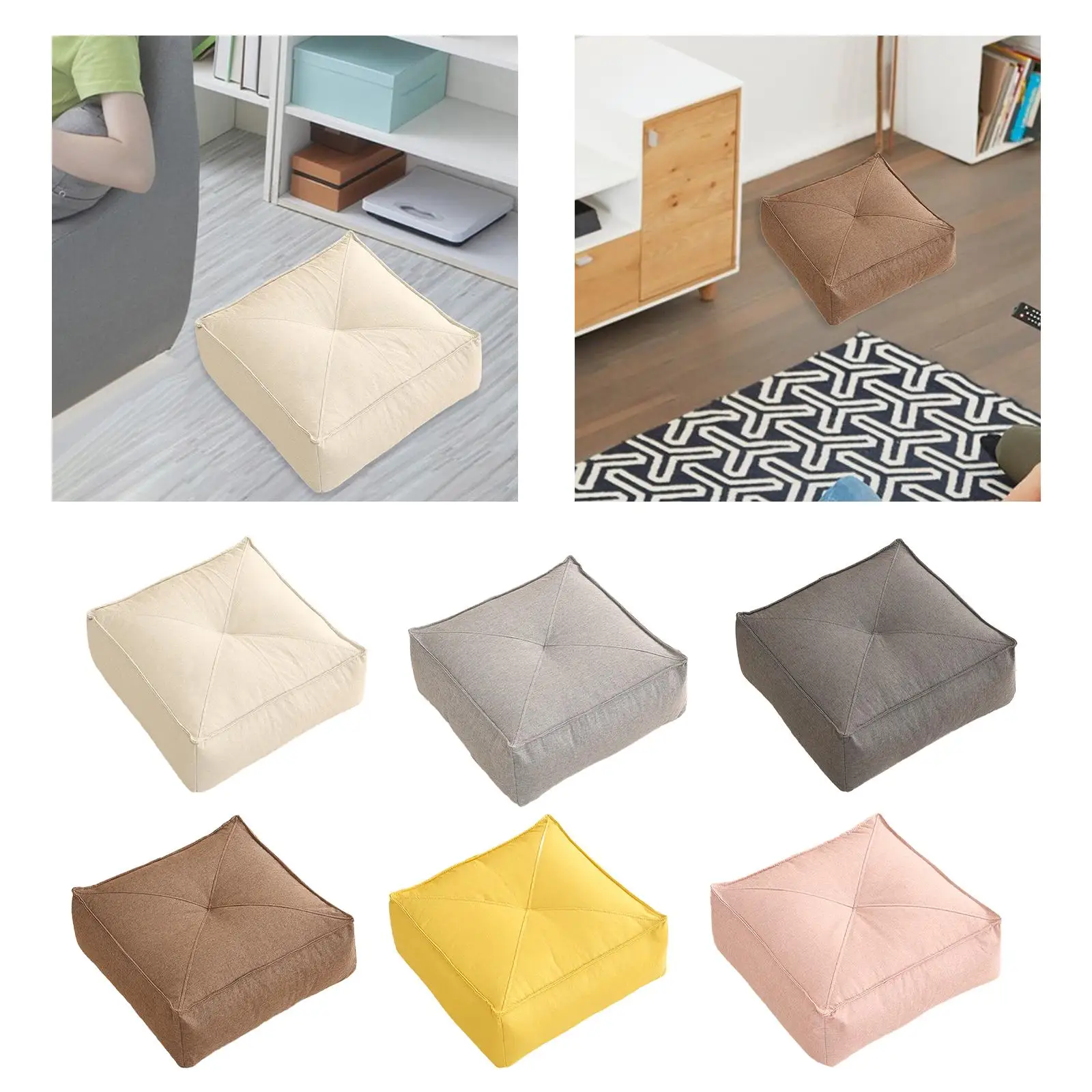 Bantal Lantai untuk Kursi, Sarung yang Dapat Dilepas dan Dicuci, Futon Pouf Besar, Alas Duduk