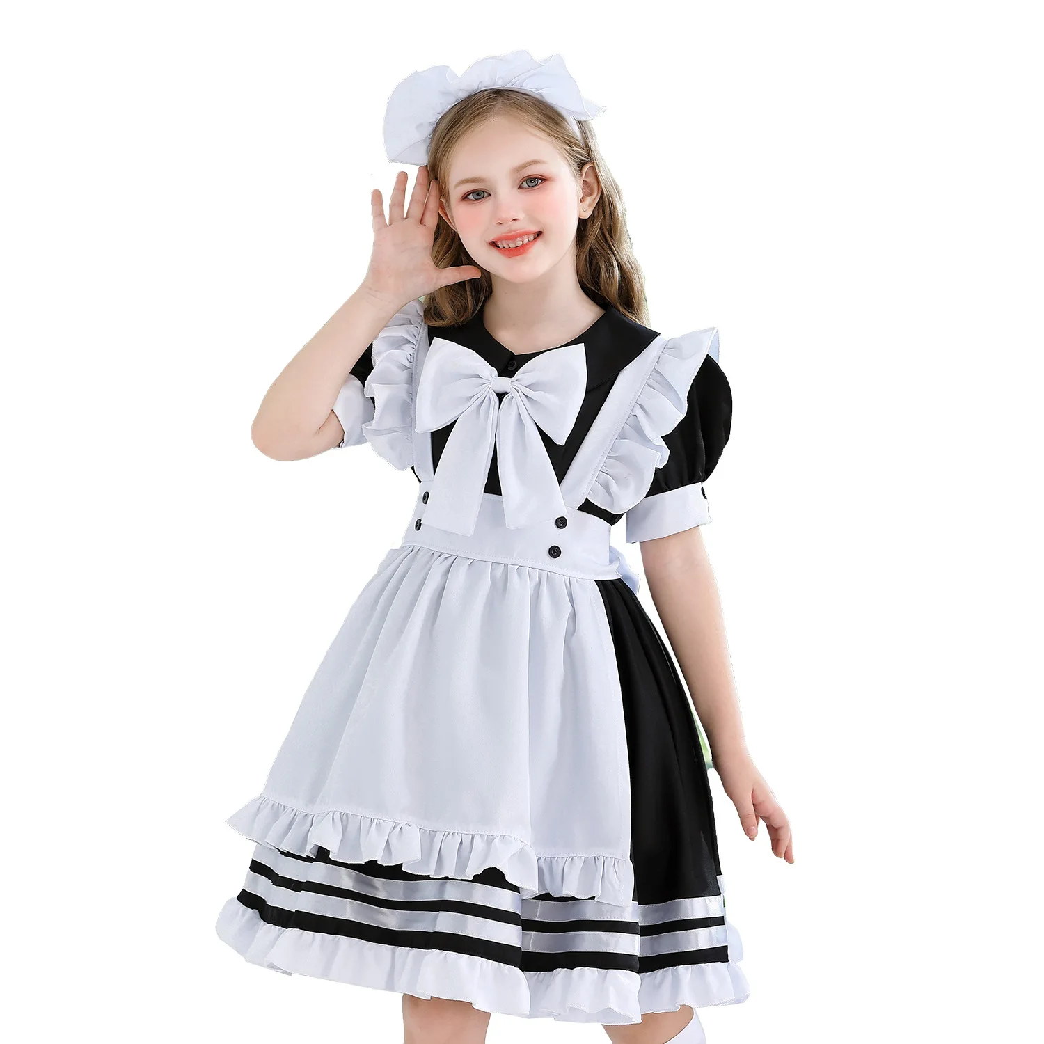 

Japan Lotte Girls Black Maid Children's Clothing Loli Cute Lolita Dress Children's Princess Lolita