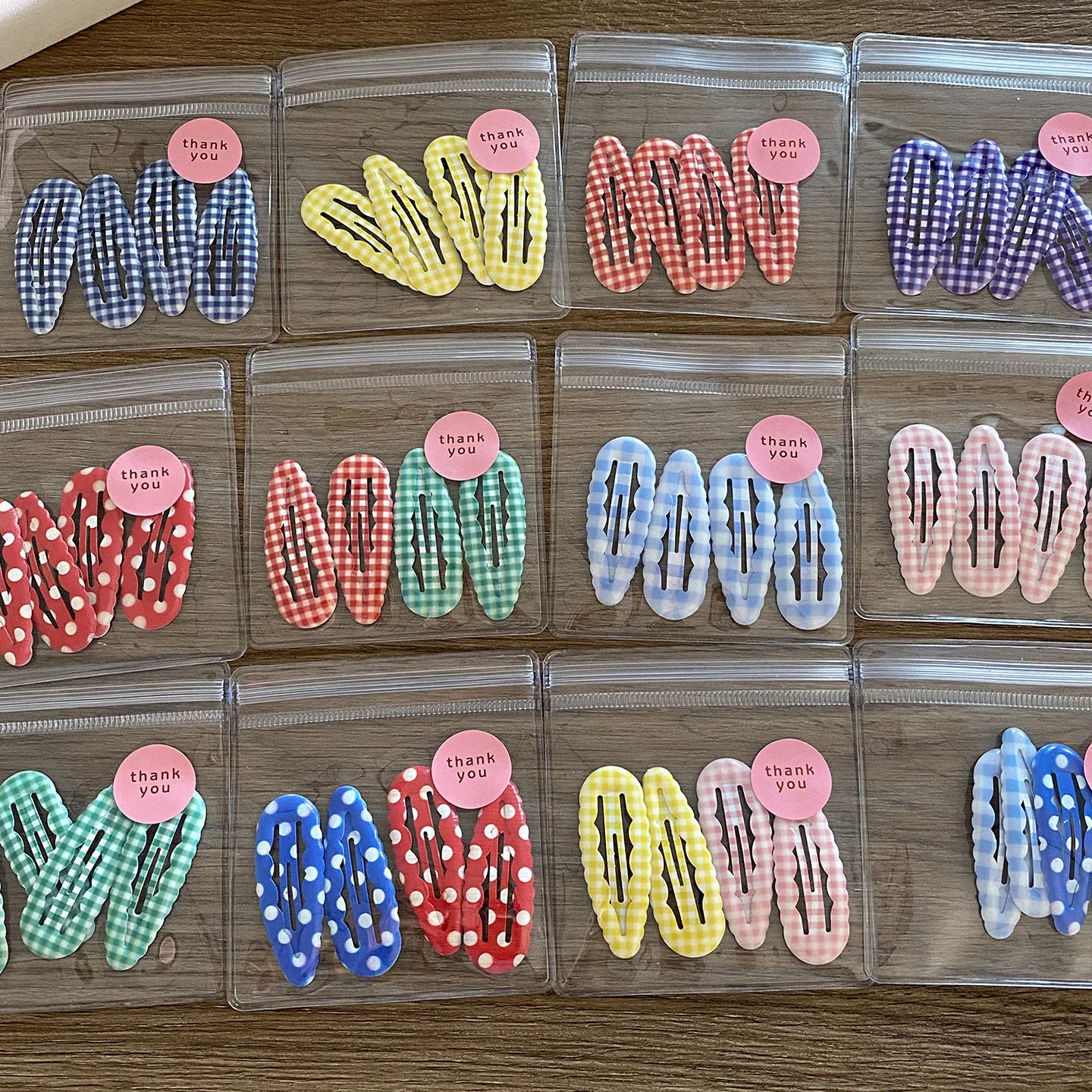 

4 шт., милая студенческая заколка для корейского колледжа, женская заколка для сломанных волос с челкой, набор зажимов BB, модная заколка в клетку в горошек