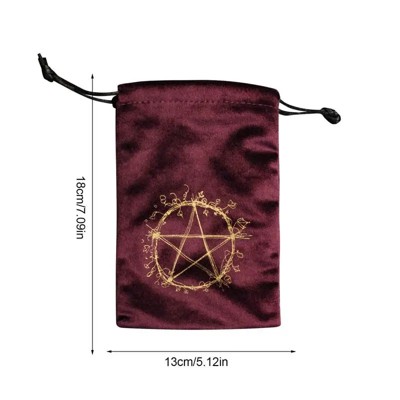 Multi Patterns Velvet Pentagram Tarot Storage Bag Storage Package Bag Divination Drawstring Package Party Christmas Gift Pouch