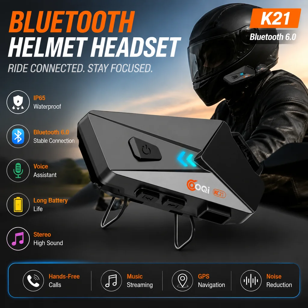 Full Face Motorcycle Helmet With Bluetooth - Kebidumei 1/2x Motorcycle Helmet Headset K21