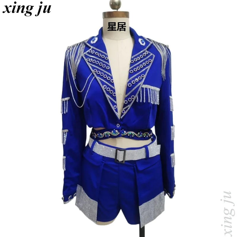 Neue Frauen Gruppe Street Dance Sexy Halter Tops Hohe Taille Schlitz Rock Kpop Weibliche DJ Dance Outfits Nachtclub Sänger Bühne Kostüm