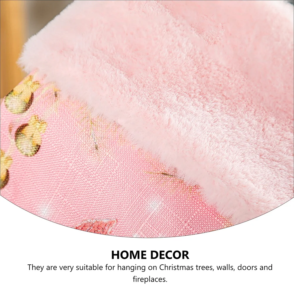 

2Pcs Christmas Luminous Socks Xmas Tree Sock Pendants Pink High-Quality Materials Long-Lasting Home Decor