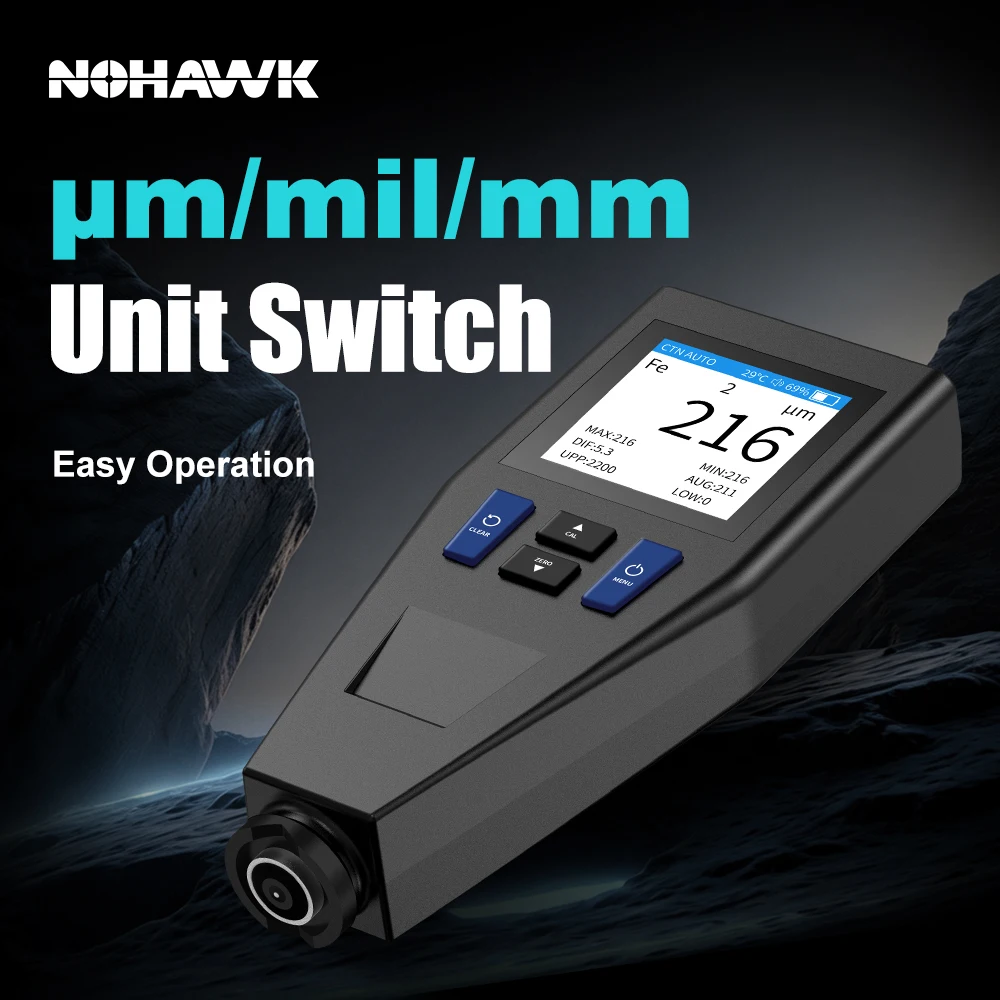 Color Screen Car Coating Thickness Gauge Best Digital Meter for Automotive Paint Thickness Measurement F/NF Automatic Detection view 2