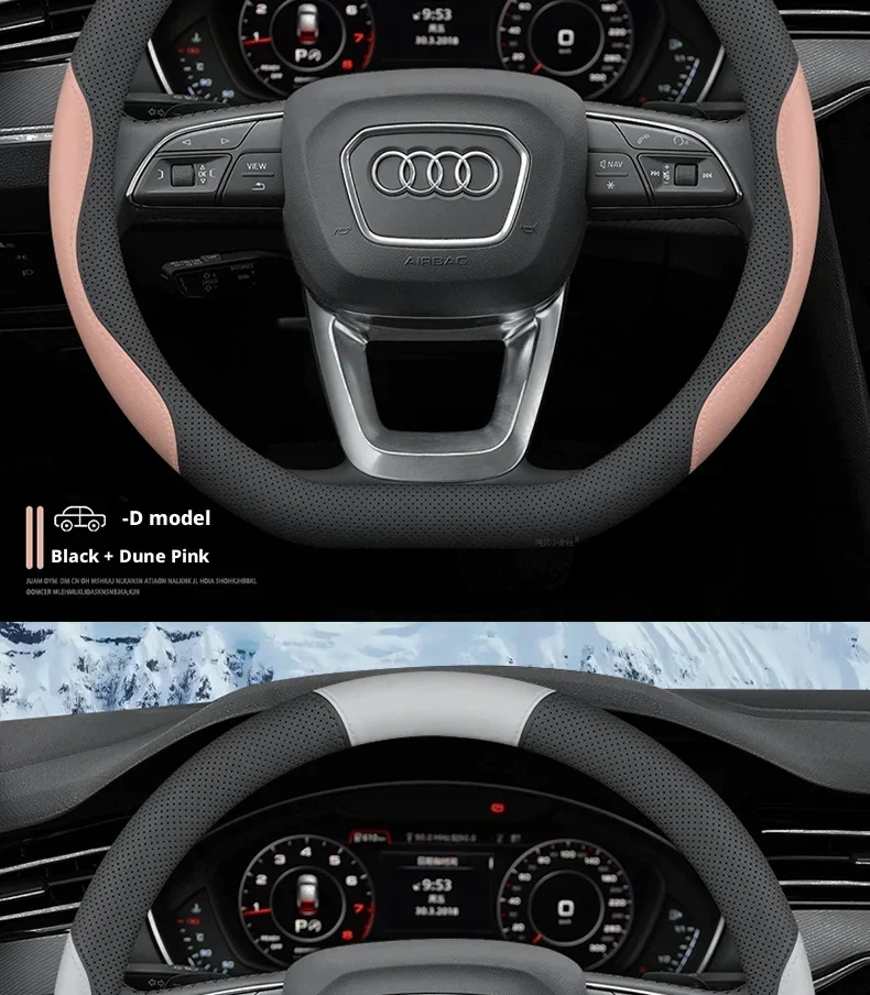 2026 MG Lenkradbezug aus Nappaleder, passend für MG4 EV, MG ZS, MG HS, MG3 Hybrid+, MG5 EV, MGS6 EV, Cyberster Autozubehör – Detail 24