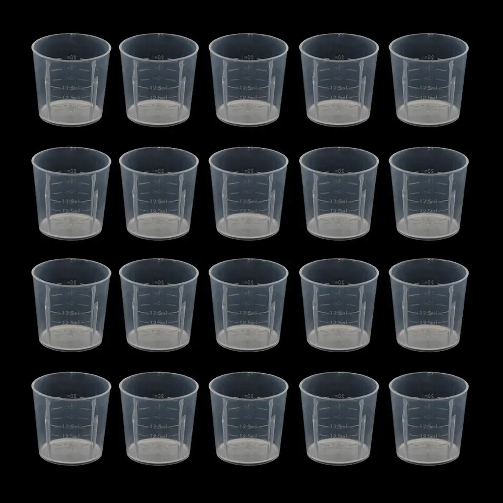 20pcs Reusable 20ML Measuring Cup Jug Graduated Surface Container Kitchen Tool